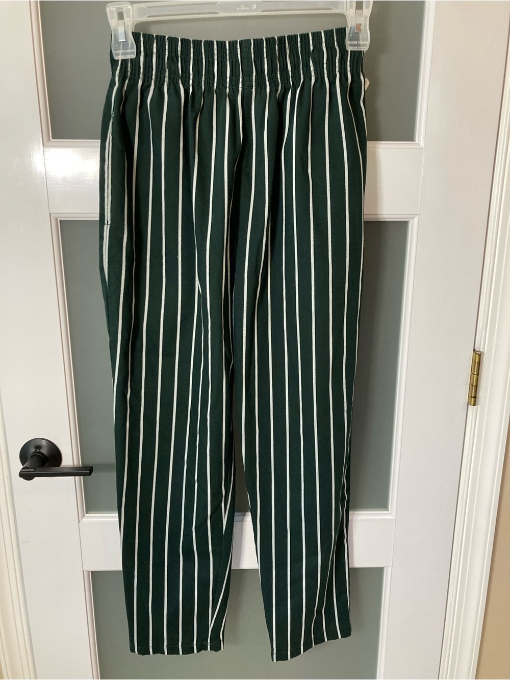 Cookman CHEF PANTS - STRIPE : DARK GREEN